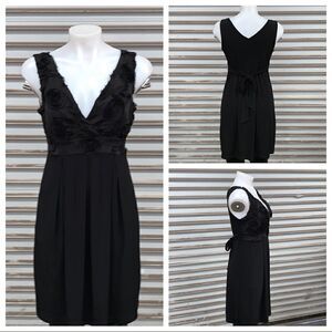 Enfocus black sleeveless cocktail dress tie back